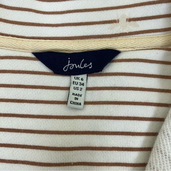 Joules Pip Print Casual 1/4 Zip Rainbow Striped Sweatshirt Bee Print Pastel 2 - Picture 12 of 16